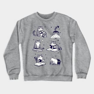 Cats reading books Crewneck Sweatshirt